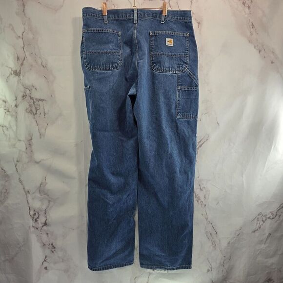 Carhartt Jeans Mens 38 X 34 Denim Relaxed FR Fire Resistant Medium Wash - Picture 1 of 12